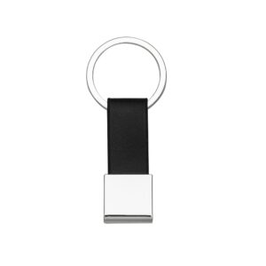 Chaveiro em metal com alça de couro personalizado