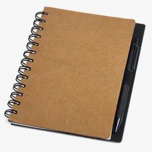 Caderno 17x15cm ecológico com caneta personalizado