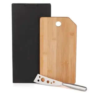 Conjunto para frios em bambu e inox 2 peças personalizado
