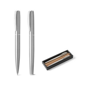 Conjunto de canetas em aço inox personalizado