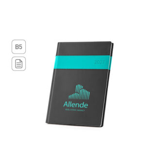 Agenda B5 em PU com marcador em fita personalizada