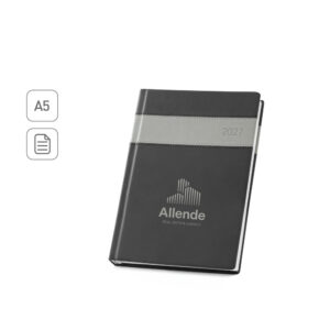 Agenda A5 em PU com marcador em fita personalizada