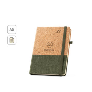 Agenda A5 em cortiça e linho personalizada