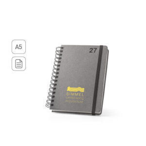 Agenda A5 em couro reciclado personalizada