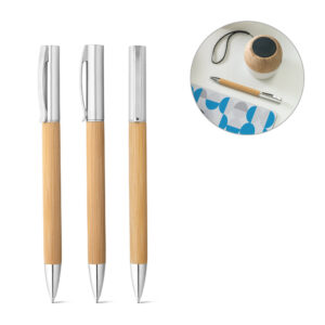 Caneta em bambu e ABS mate personalizada