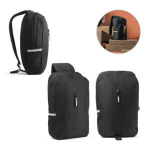Mochila à tiracolo em poliéster reciclado com refletores personalizada