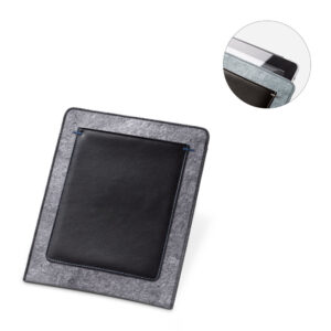 Bolsa para tablet em feltro e couro sintético personalizada