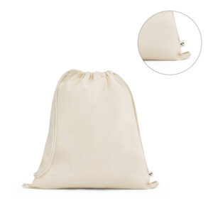 Sacola mochila em algodão orgânico 140g personalizada