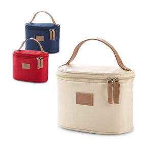 Bolsa de cosméticos em microfibra com couro sintético personalizada