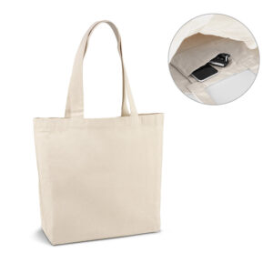 Sacola em algodão canvas 280g com bolso interior personalizada