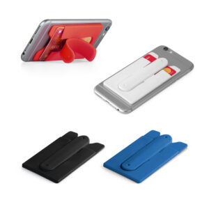 Porta cartões para celular em silicone com suporte personalizado
