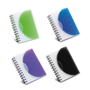 Caderno A7 espiral em plástico personalizado