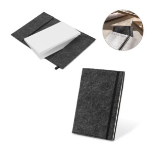 Caderno A5 com capa em feltro reciclado personalizado