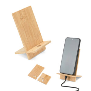 Suporte para celular em bambu personalizado
