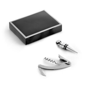 Conjunto para vinho em zinco e inox personalizado