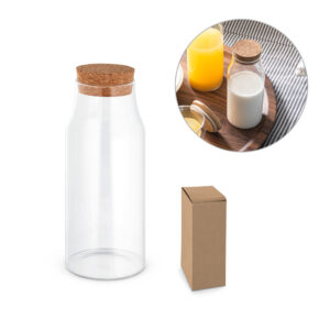 Garrafa em vidro com tampa de cortiça 800ml personalizada