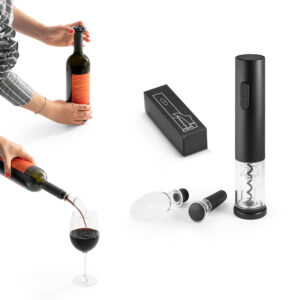 WINERY. Conjunto de saca-rolhas elétrico e acessórios em ABS e TPE
