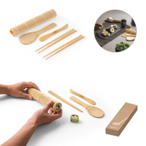 Kit sushi em bambu personalizado