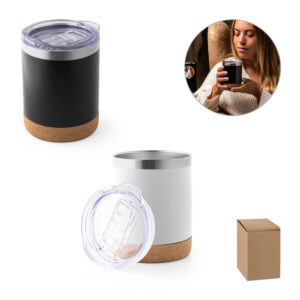SOLBERG TUMBLER. Copo de viagem térmico em aço inox, de parede dupla isolada a vácuo (400 mL)