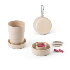 Copo retrátil de viagem fibra bambu 210ml personalizado