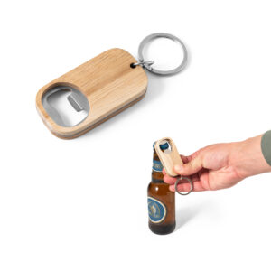 Chaveiro com abridor em bambu personalizado