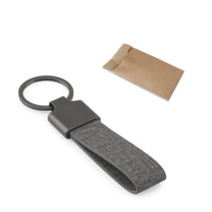 Chaveiro em metal com material reciclado personalizado