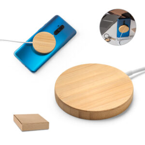 Carregador magnético por indução em bambu 15W personalizado