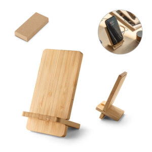 Carregador por indução com suporte em bambu personalizado