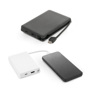 Bateria portátil com cabo integrado personalizada