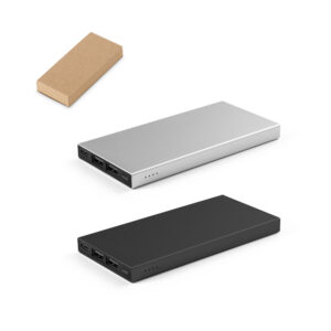 Bateria portátil em alumínio reciclado 5000mAh personalizada