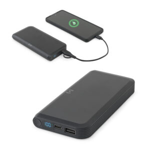 Bateria portátil por indução 10000mAh em ABS reciclado personalizada