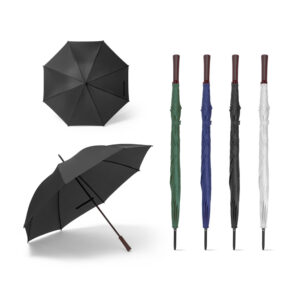 Guarda-chuva em poliéster com cabo madeira personalizado