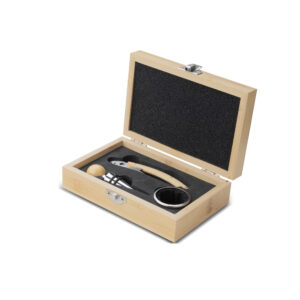 Kit vinho em estojo de bambu personalizado