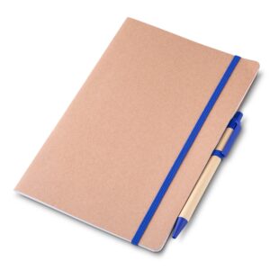Caderno 21x15cm em kraft com caneta personalizado