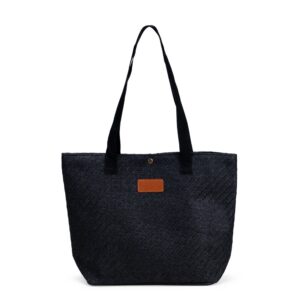 Bolsa de palha trançada com botão personalizada