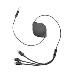 Cabo USB retrátil 3 em 1 personalizado