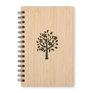 Caderno A5 em bambu personalizado