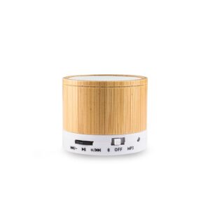 Caixa de som em bambu personalizada