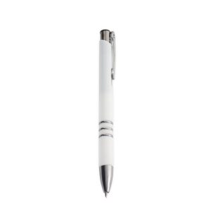 Caneta plástica com clip metálico personalizada