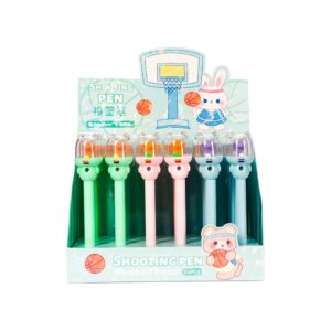 Caneta plástica formato basquete personalizada
