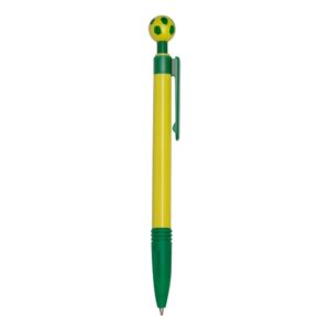 Caneta plástica com acionador bola personalizada
