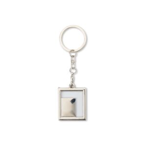 Chaveiro porta-foto em inox retangular personalizado
