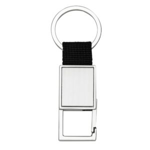 Chaveiro em metal com alça de nylon personalizado