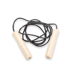 Corda de pular em PVC com cabos de madeira personalizada