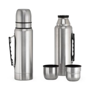Garrafa térmica em inox com 2 canecas 1 litro personalizada