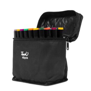 Kit canetas marcadoras ponta dupla 48 cores personalizado