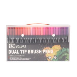 Kit canetinhas ponta dupla 120 cores personalizado