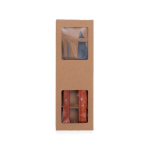 Kit churrasco 2 peças em inox com cabo de madeira personalizado