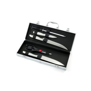Kit churrasco 5 peças em maleta de alumínio personalizado