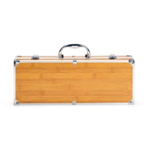 Kit churrasco 5 peças em inox com cabo de carvalho personalizado